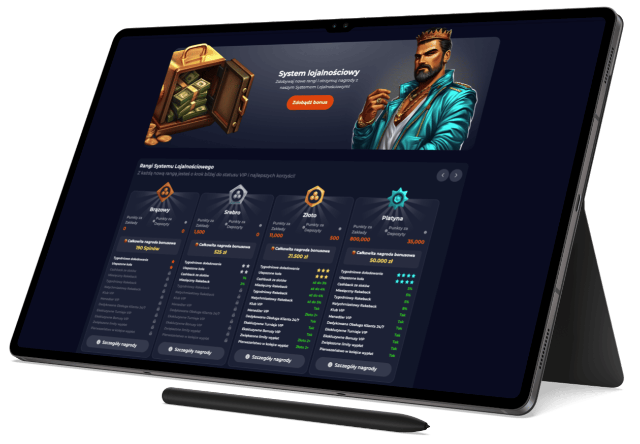 Poziomy VIP w Nine Casino – Brązowy, Srebrny, Złoty i Platynowy z nagrodami, cashbackiem i przywilejami dla graczy